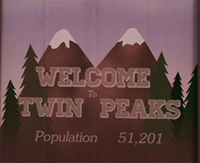 Welcome Twin Peaksの看板